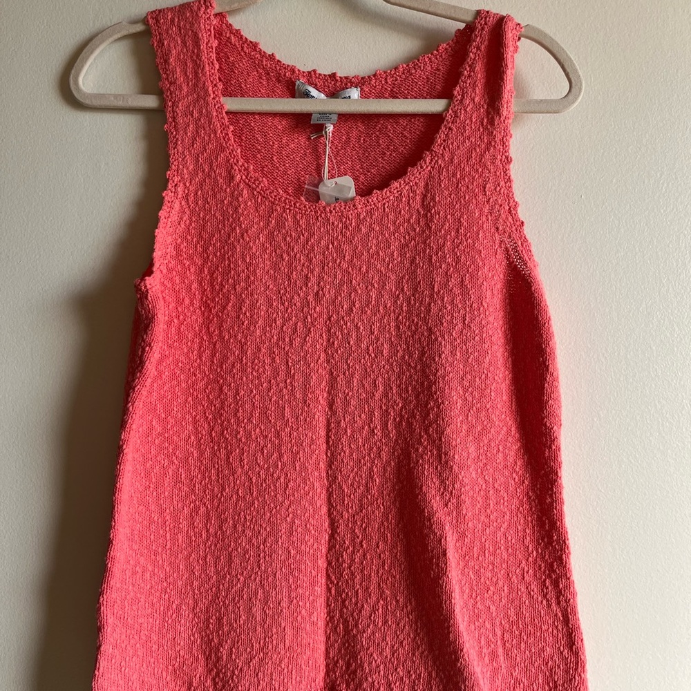 Tommy Bahama Textured Sweater Tank Coral Pink Small Waters Edge Scoop NWT $110